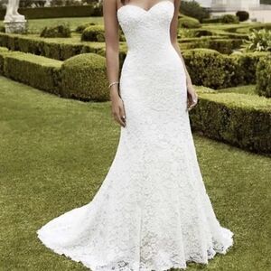 Source Unknown White Lace Wedding Dress